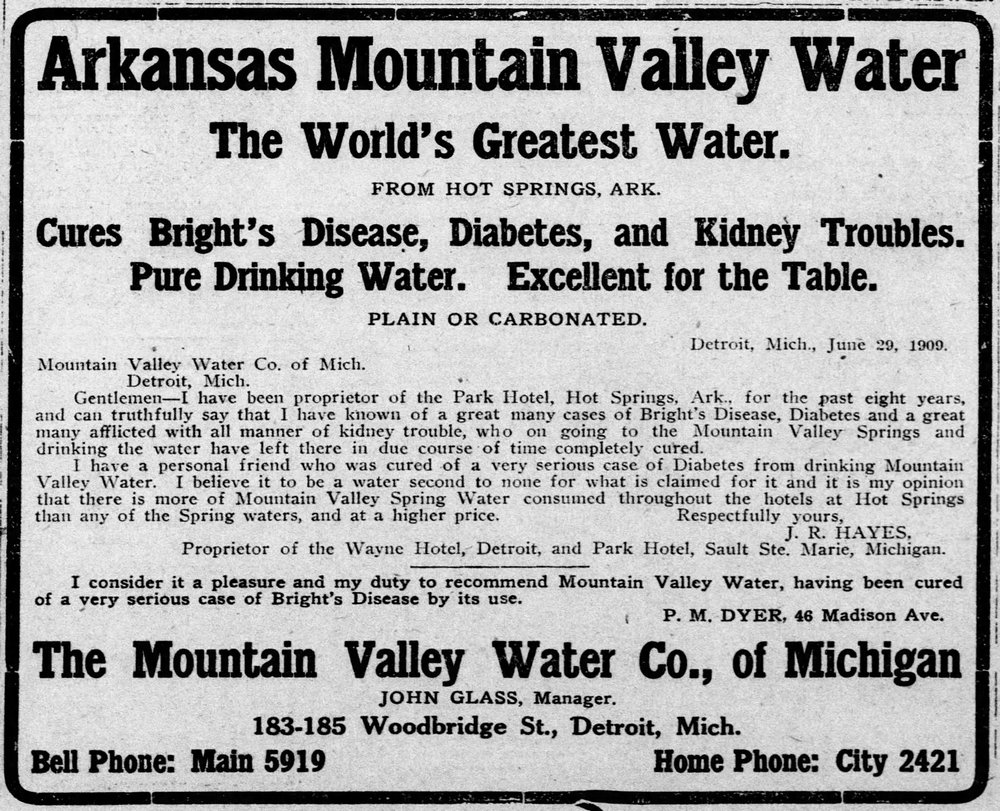 Newspaper ad - <i>The Detroit Free Press</i>, 12 Dec 1909